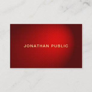 Sophisticated Red Damask Gold Professional Trendy Business Card