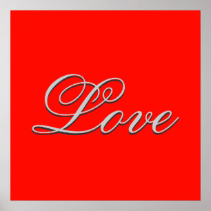 Sophisticated Red Love Wedding Poster