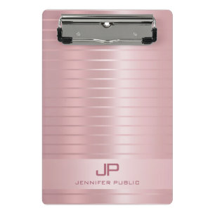 Sophisticated Rose Gold Template Monogram Modern Mini Clipboard
