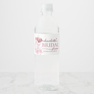 Sophisticated Rubies and Rose Bridal Shower  Water Bottle Label