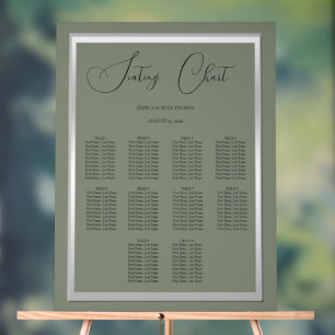 Sophisticated Sage & Silver Wedding Acrylic Sign