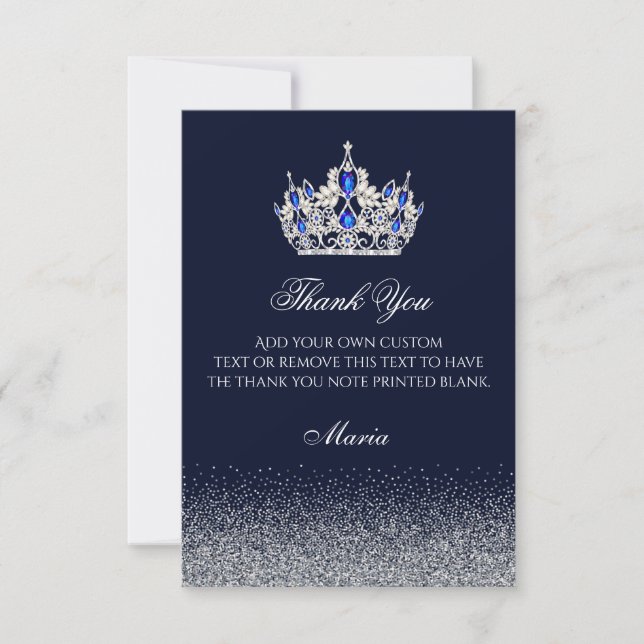 Sophisticated Sapphire Thank You Cards (Front)