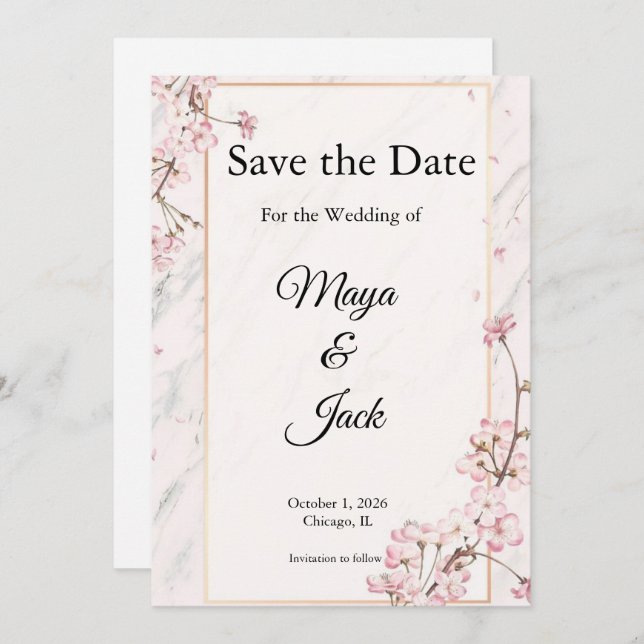 Sophisticated Save the Dates Invitation (Front/Back)