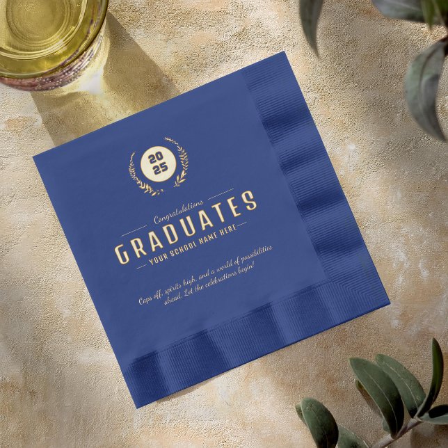 Sophisticated School Spirit Graduation Foil Napkins (Creator Uploaded)