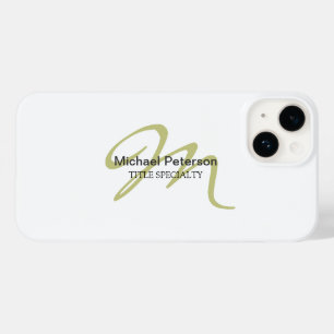 Sophisticated Script Monogram Initial Modern Case-Mate iPhone 14 Case
