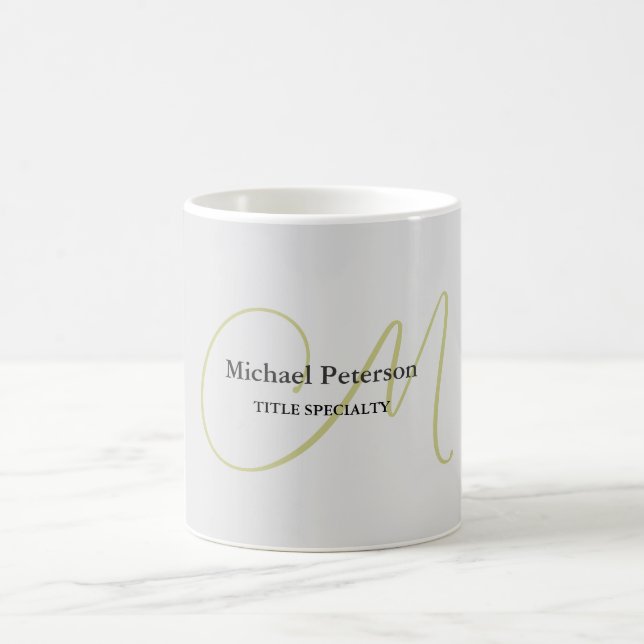 Sophisticated Script Monogram Initial Modern Coffee Mug (Center)