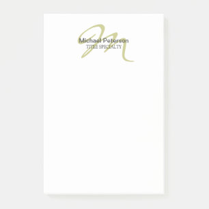 Sophisticated Script Monogram Initial Modern Post-it Notes