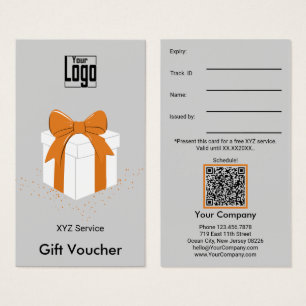 Sophisticated Service Business Gift Voucher Card