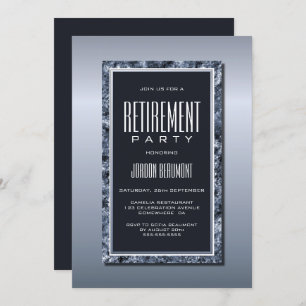 Sophisticated Silver and Grey Retirement Party Invitation