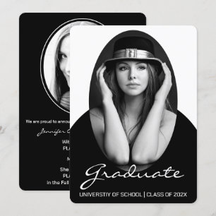 Sophisticated Simple Photo Graduation Invitation