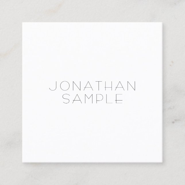Sophisticated Simple Square Design Modern Luxury Square Business Card (Front)