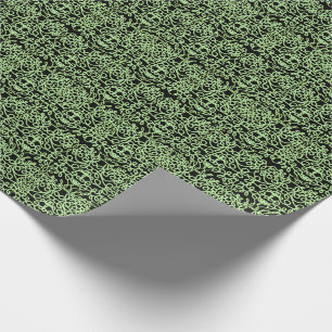 Sophisticated swirls    black and green  wrapping paper