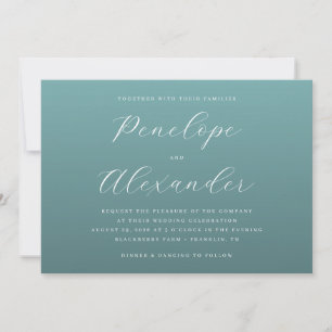Sophisticated Teal Calligraphy Invitation