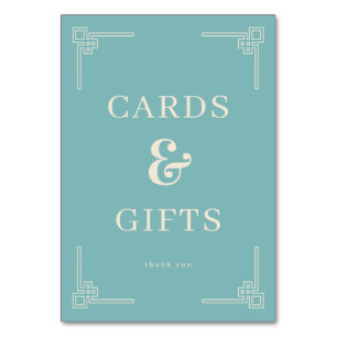 Sophisticated Teal Minimalist Cards & Gifts Sign