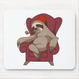 Sophisticated Three Toed Sloth Mouse Pad