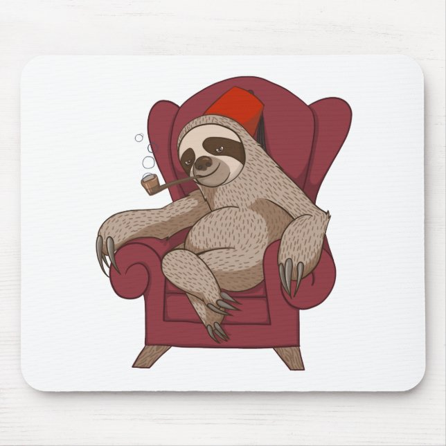Sophisticated Three Toed Sloth Mouse Pad (Front)