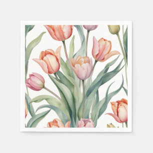 Sophisticated Tulip with Watercolor Napkin