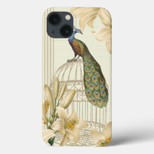 Sophisticated vintage Peacock birdCage Lily iPhone 13 Case