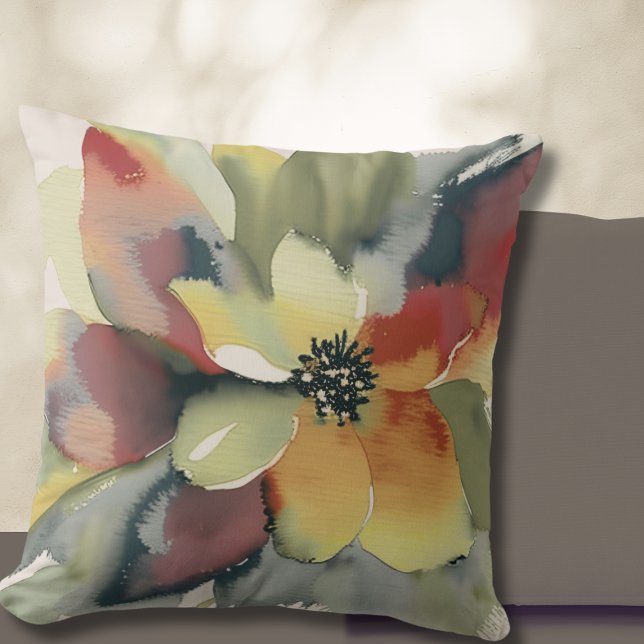 Sophisticated Watercolor Floral Pillow (Creator Uploaded)