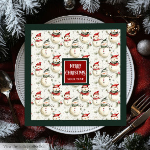 Sophisticated Watercolor Monogram Holiday Napkins