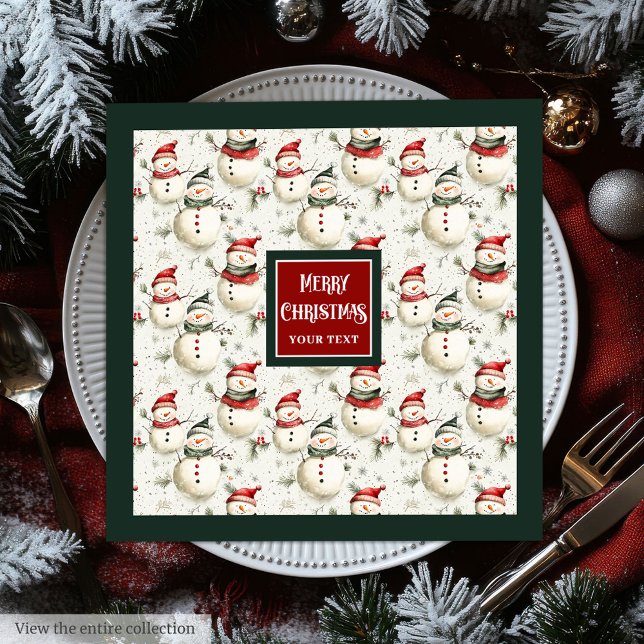 Sophisticated Watercolor Monogram Holiday Napkins (Sophisticated Watercolor Monogram Holiday Napkins)