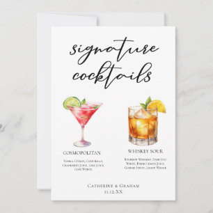 Sophisticated Wedding Signature Cocktails Card