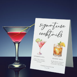 Sophisticated Wedding Signature Cocktails Menu