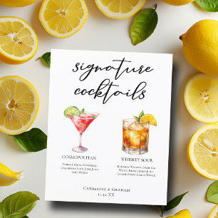 Sophisticated Wedding Signature Cocktails Menu