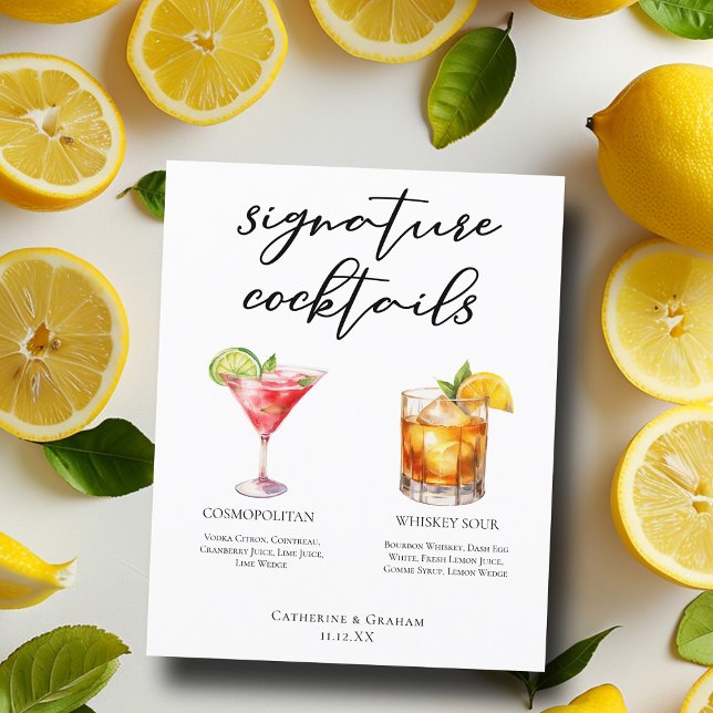 Sophisticated Wedding Signature Cocktails Menu (Creator Uploaded)
