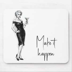 Sophisticated Woman With Martini Mouse Pad