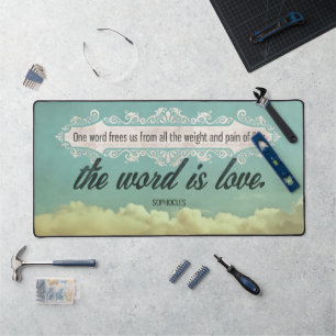 Sophocles Inspirational Quote "Love" Desk Mat