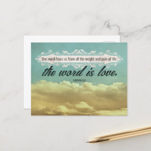 Sophocles Inspirational Quote "Love" Postcard