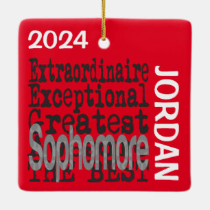 Sophomore Extraordinaire CUSTOM Ceramic Ornament