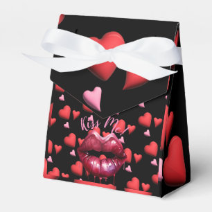 Sopping Wet Pink Lips with "Kiss Me" Text Favour Box
