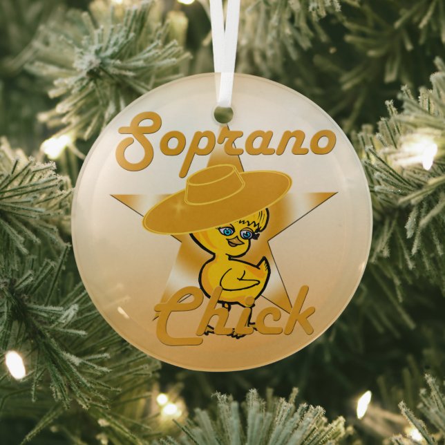 Soprano Chick #10 Glass Tree Decoration (Insitu)
