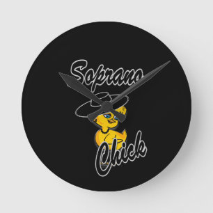 Soprano Chick #4 Round Clock