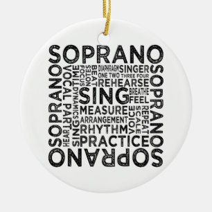 Soprano Typography Ceramic Tree Decoration