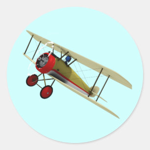 Sopwith Camel and Pilot Classic Round Sticker