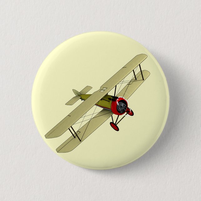 Sopwith Camel Biplane 6 Cm Round Badge (Front)