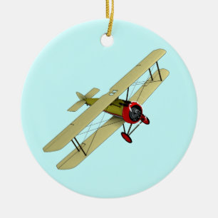Sopwith Camel Biplane Ceramic Tree Decoration