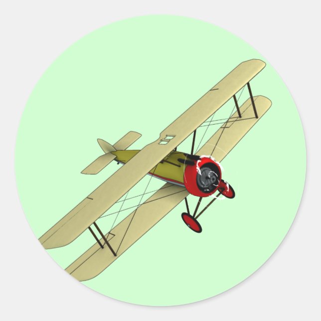 Sopwith Camel Biplane Classic Round Sticker (Front)