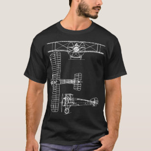 Sopwith Camel WW1 Plane Warbird Blueprint Schemati T-Shirt