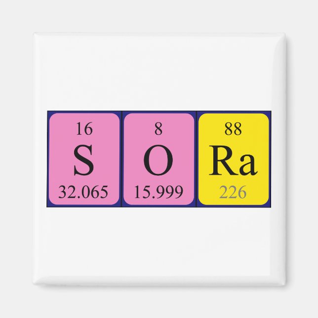 Sora periodic table name magnet (Front)