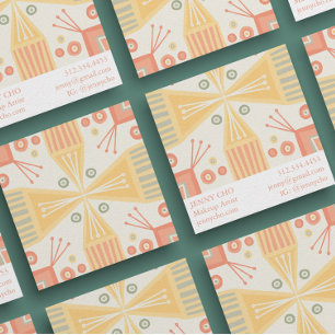 Sorbet Geometric Chic Modern Unique  Square Business Card
