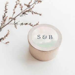 Sorbet   Watercolor Pastel Wedding Monogram Classic Round Sticker