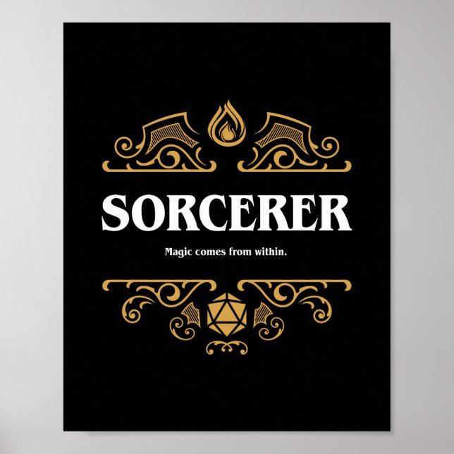 Sorcerer Class Tabletop RPG Gaming Poster (Front)