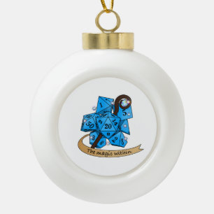 Sorcerer Dice Design Ceramic Ball Christmas Ornament