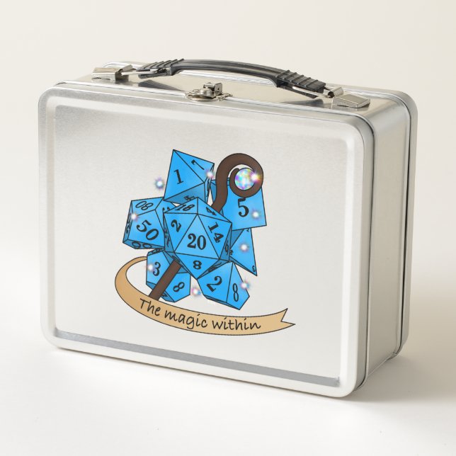 Sorcerer Dice Design Metal Lunch Box (Front)