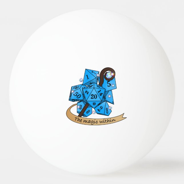 Sorcerer Dice Design Ping Pong Ball (Front)