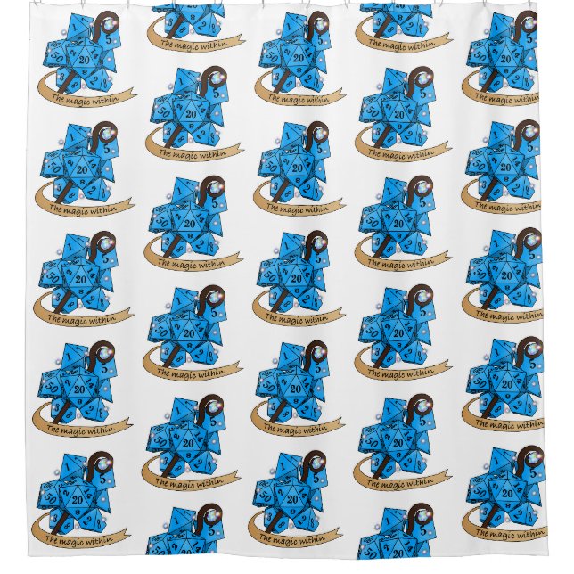 Sorcerer Dice Design Shower Curtain (Front)